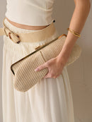 Bianca Straw Clutch Bag  Beige