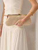 Bianca Straw Clutch Bag  Beige