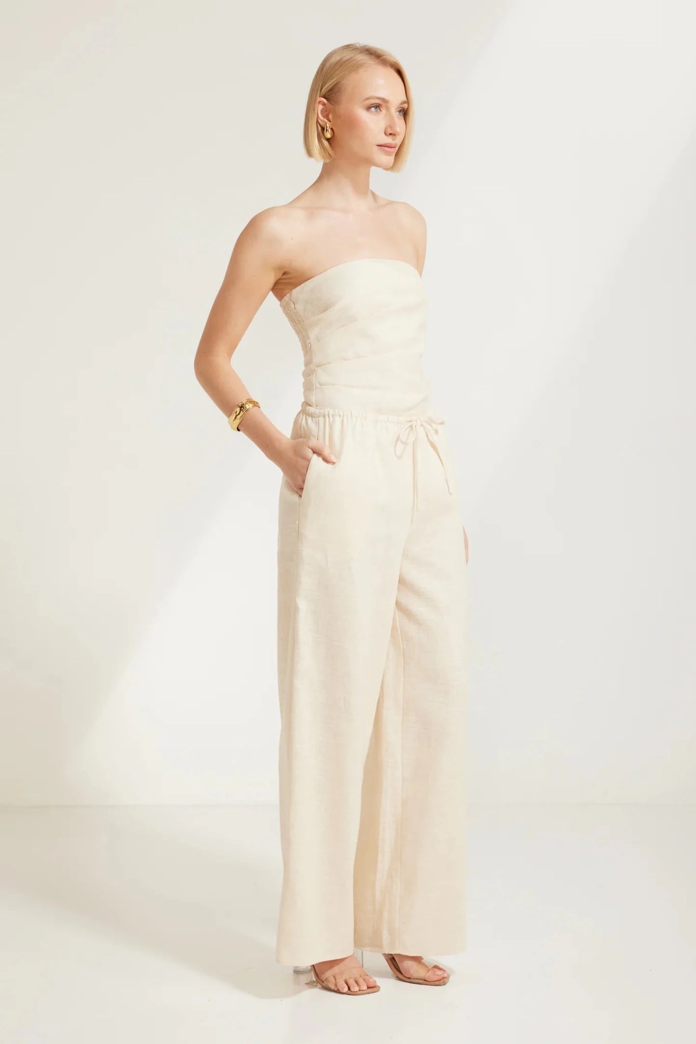 Ramie Pants - Cream - Pants | Style Struck