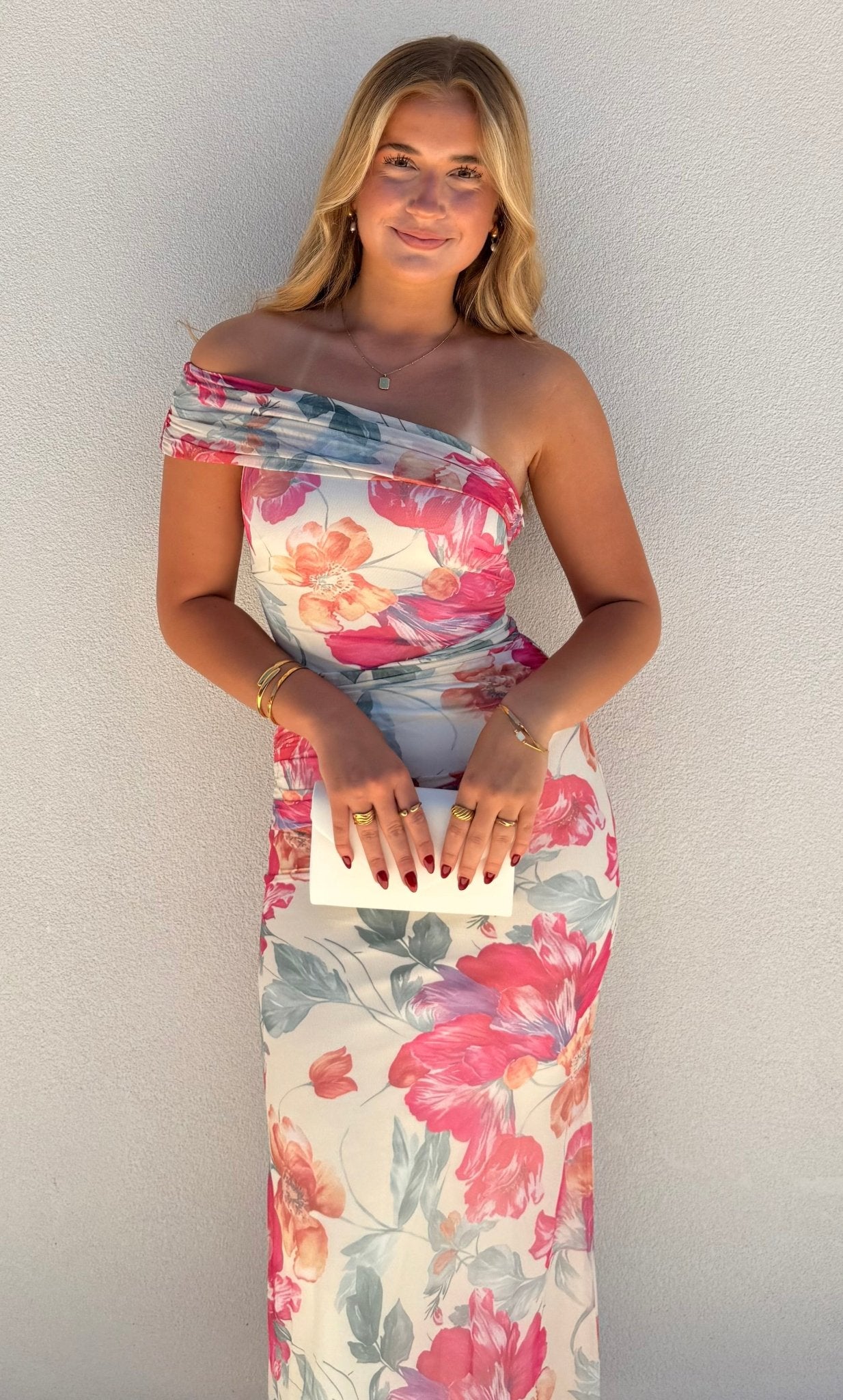 Rose Off-Shoulder Maxi Dress