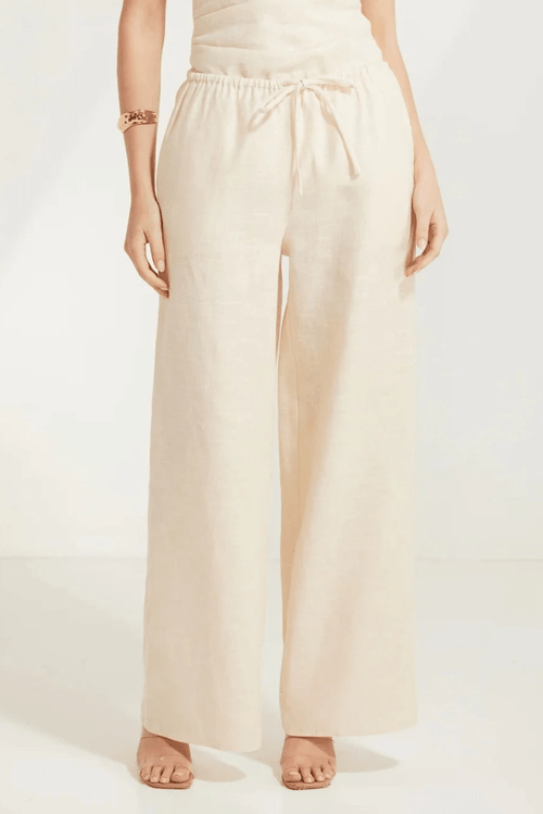 Ramie Wide Leg Pants - Cream | Style Struck