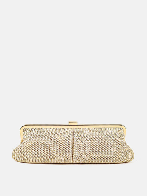 Bianca Straw Clutch Bag  Beige