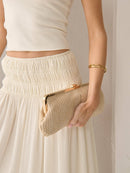 Bianca Straw Clutch Bag  Beige