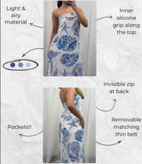 Oceana Dress - White/Blue