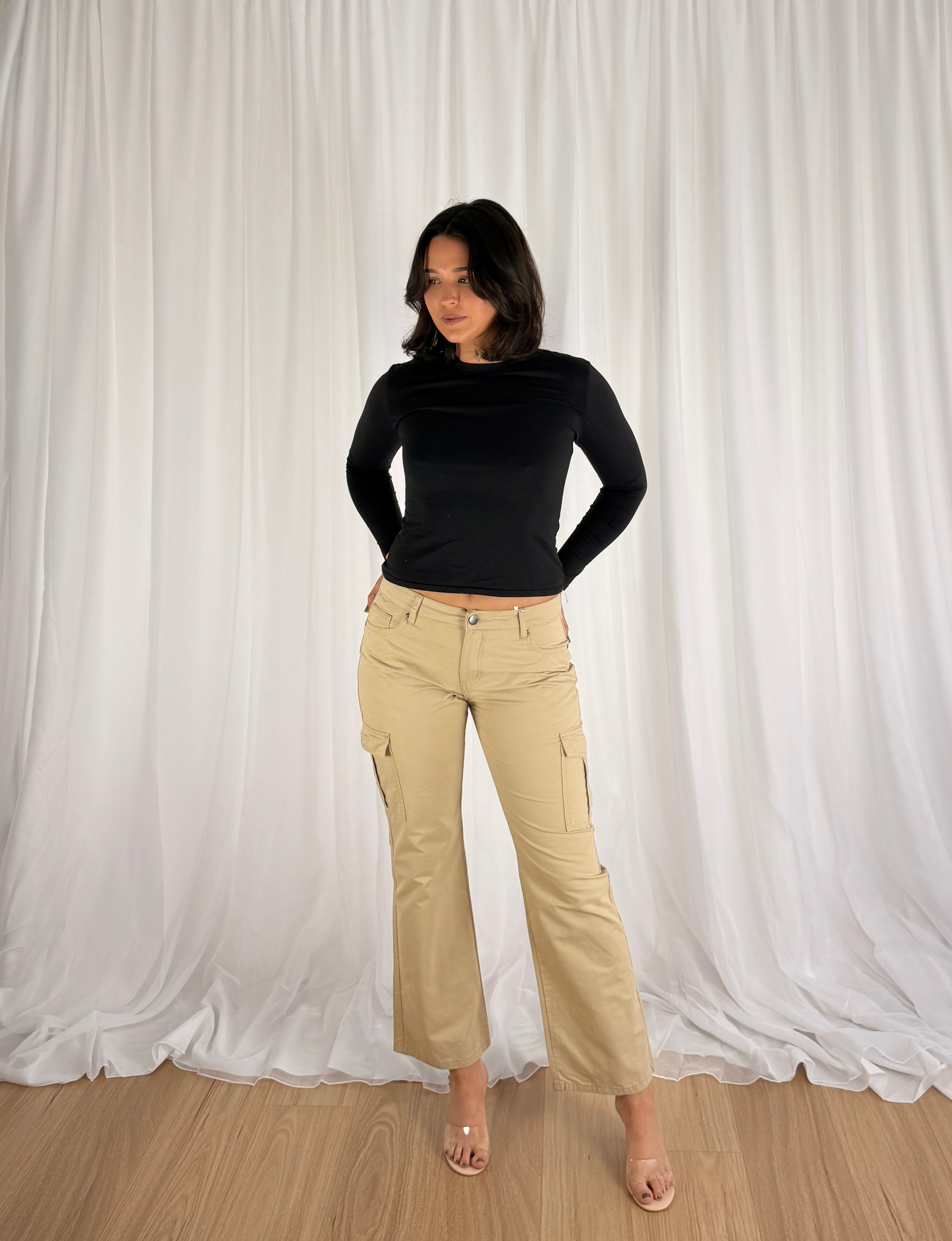 Mila Cargo Pants - Beige