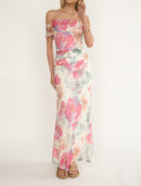 Rose Off-Shoulder Maxi Dress
