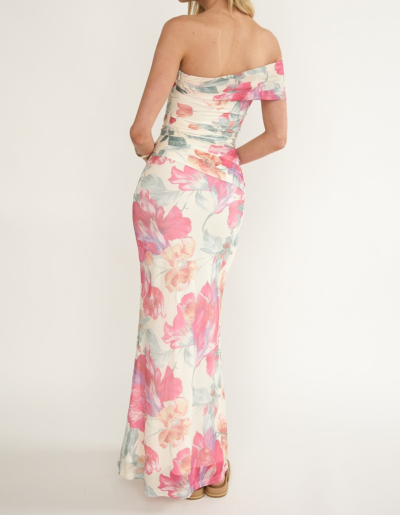 Rose Off-Shoulder Maxi Dress