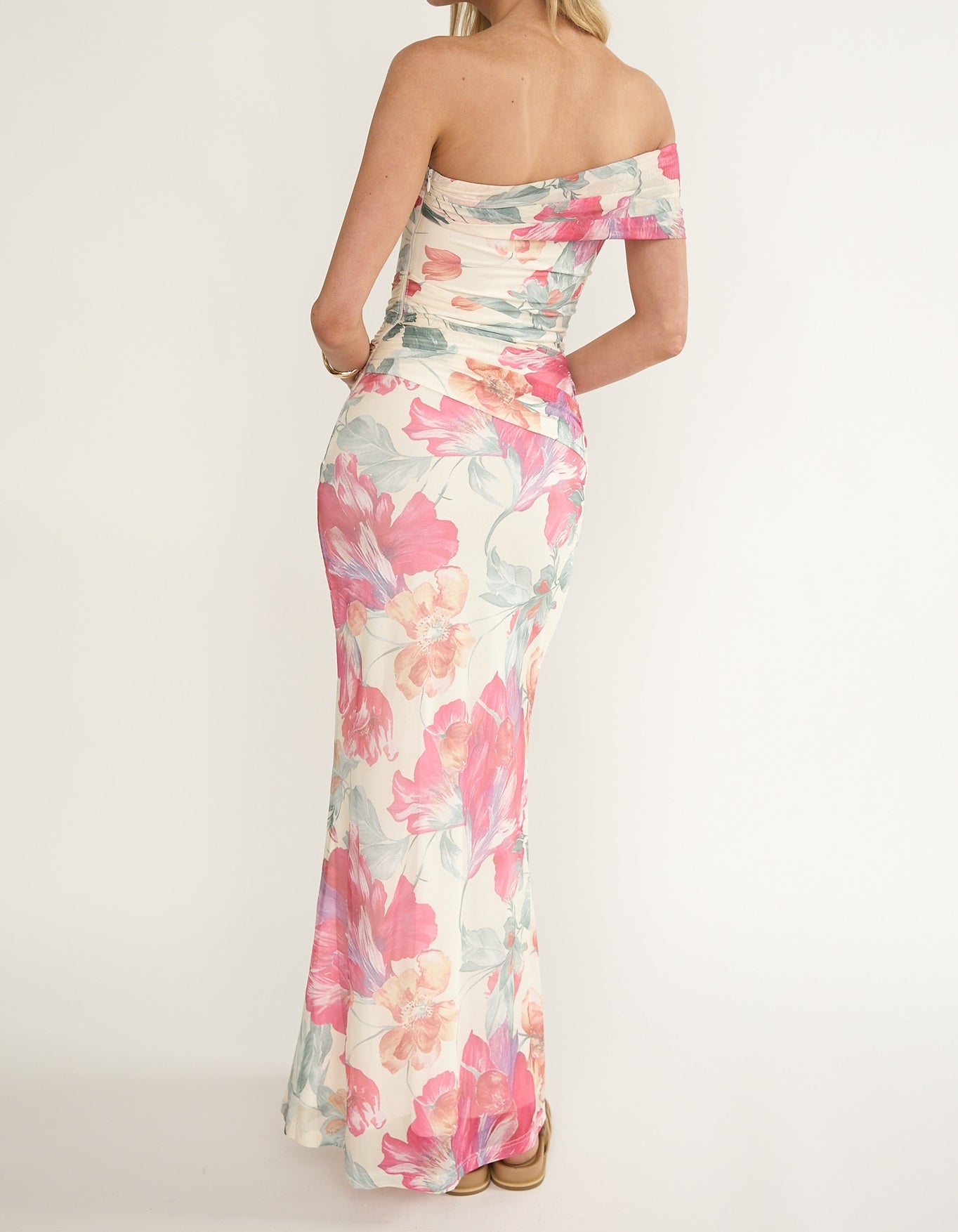 Rose Off-Shoulder Maxi Dress