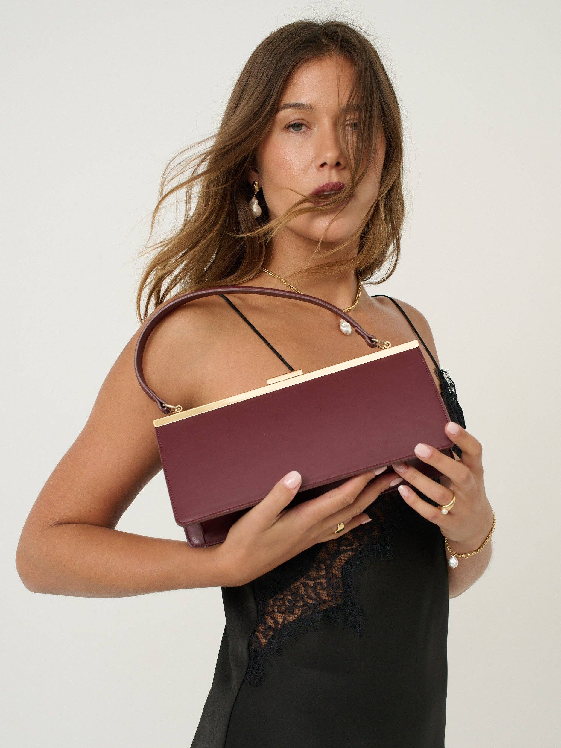 Solene Handbag - Burgandy