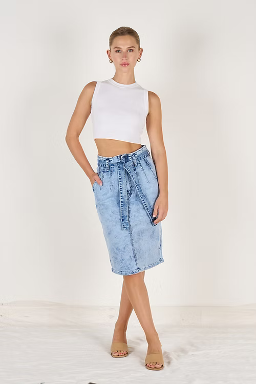 Lara Denim Skirt - Acid Wash