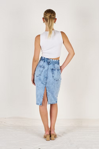 Lara Denim Skirt - Acid Wash