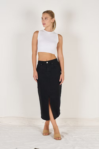 Sculpt Denim Skirt - Black