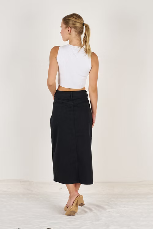 Sculpt Denim Skirt - Black