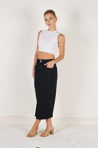 Sculpt Denim Skirt - Black