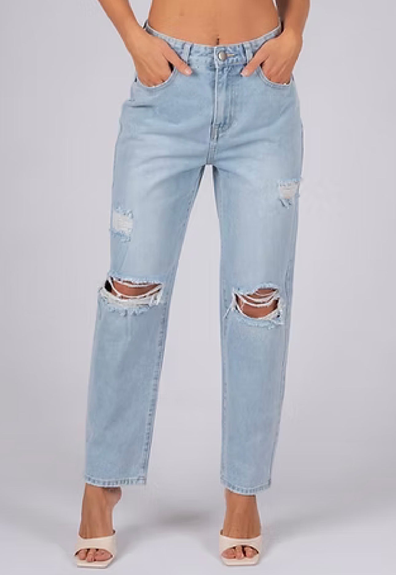 Indiana Jeans | Wide Leg Ripped Denim Boyfriend | Style Struck