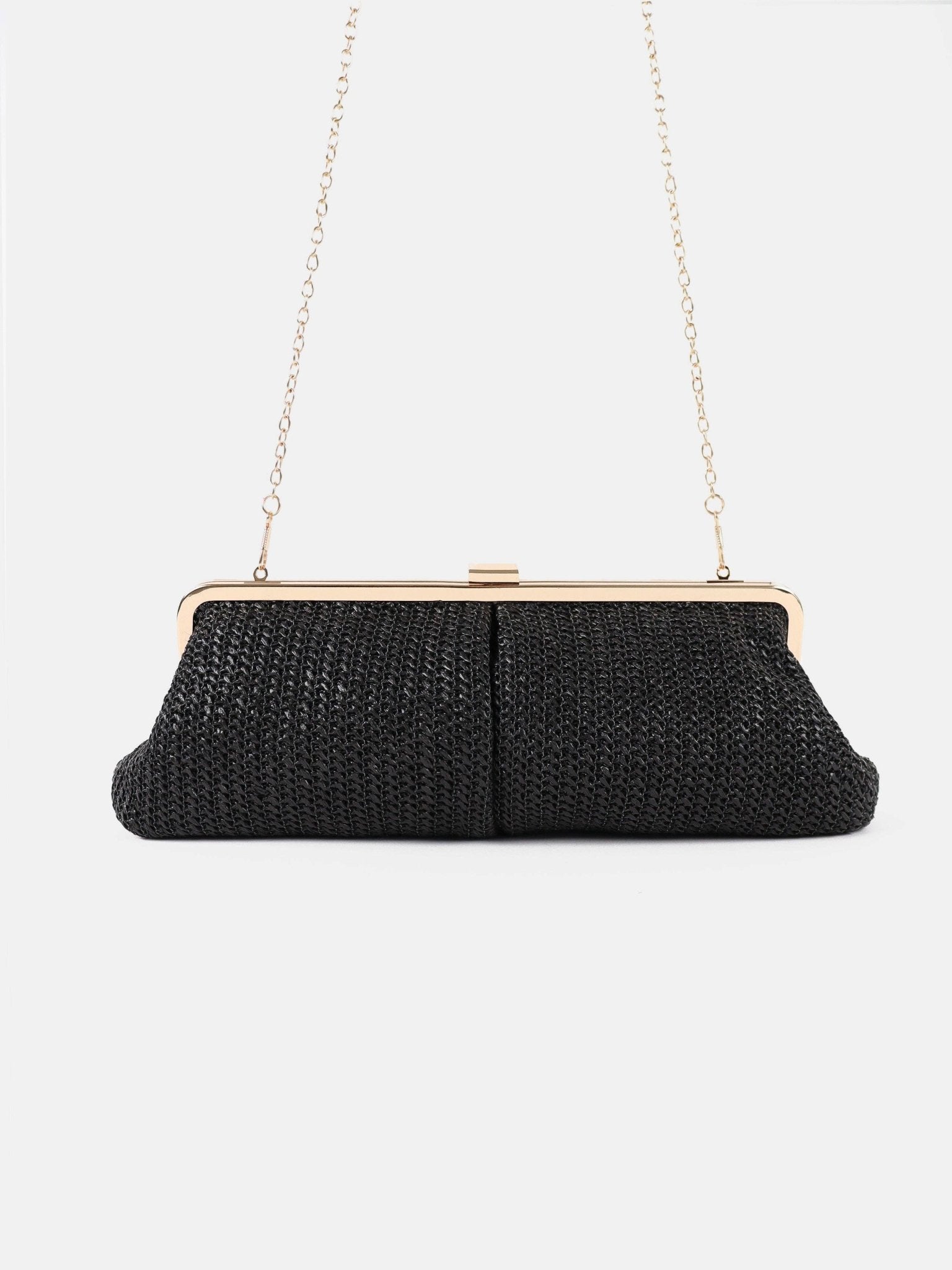 Bianca Straw Clutch Bag Black - Bag | Style Struck