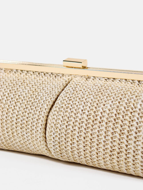 Bianca Straw Clutch Bag  Beige