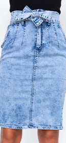 Cruz Midi Denim Skirt - Acid Wash