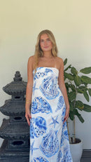 Oceana Dress - White/Blue