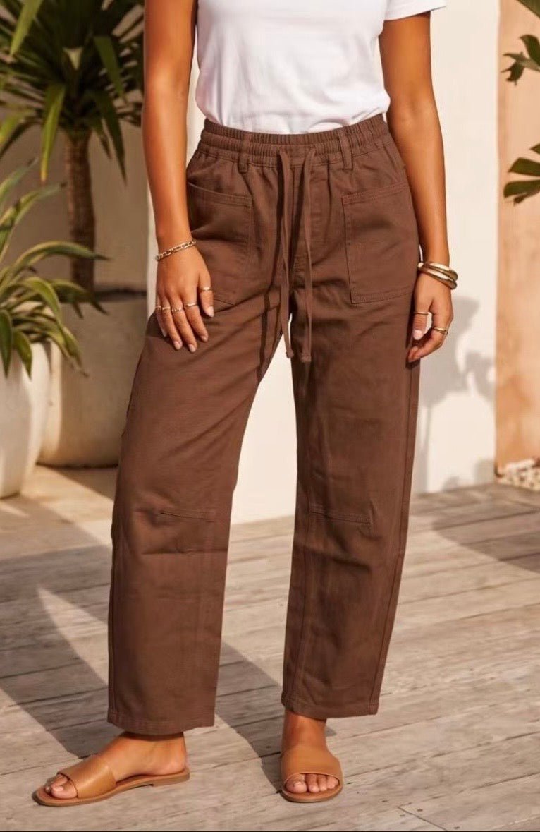Cleo Barrel Jogger – Chocolate