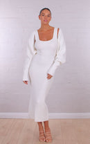 Kalista Cropped Knit Bolero - White