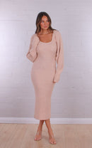 Kalista Cropped Knit Bolero - Beige - Jumper | Style Struck