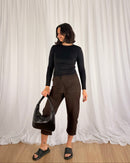 Cleo Barrel Jogger – Chocolate - Pants | Style Struck