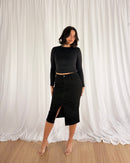 Sculpt Denim Skirt - Black - Skirts | Style Struck