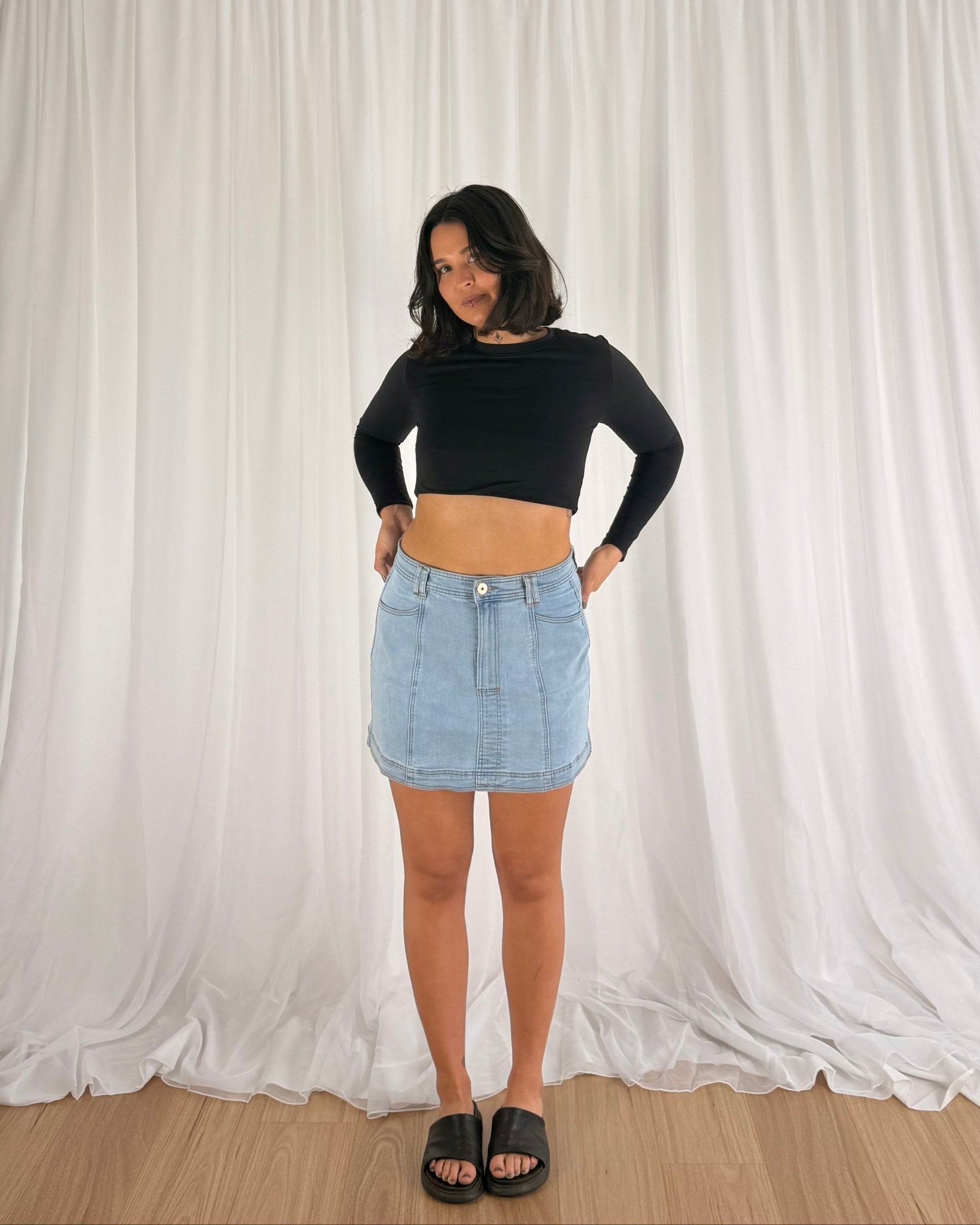 Taylor Denim Skirt - Light Blue - Skirts | Style Struck