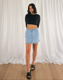 Taylor Denim Skirt - Light Blue - Skirts | Style Struck