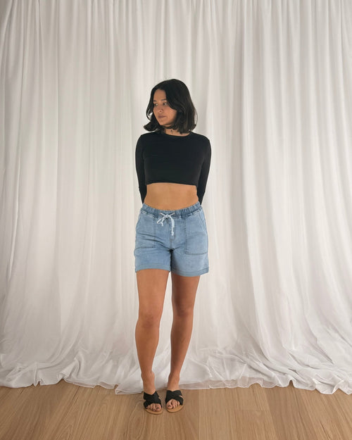 Coastal Denim Shorts - Shorts | Style Struck