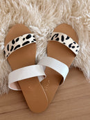 Mantel Slides - White/Leopard