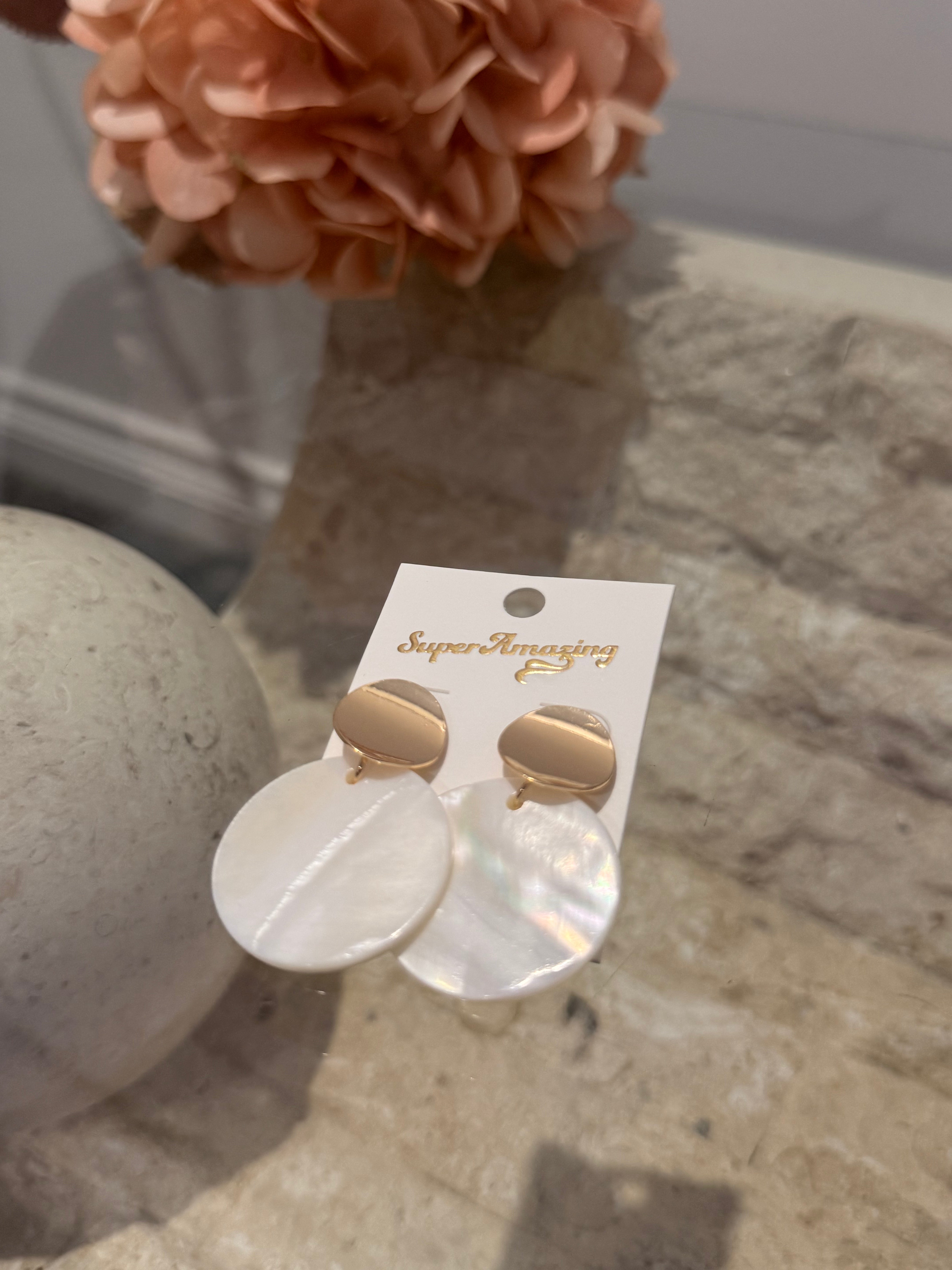 White Shell Earrings