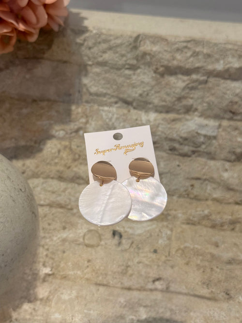White Shell Earrings