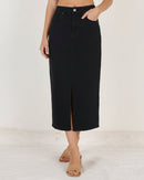 Sculpt Denim Skirt - Black - Skirts | Style Struck