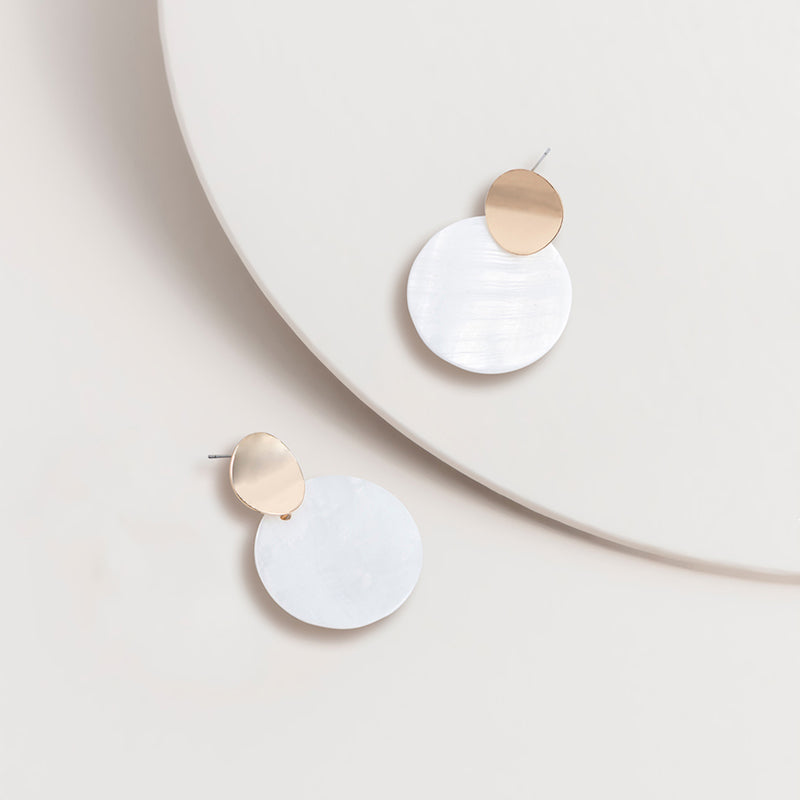 White Shell Earrings