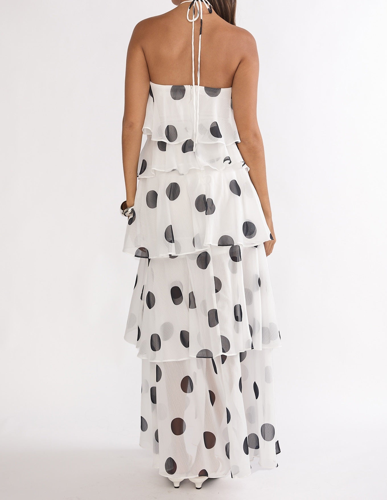 Isla Tiered Polka Dot Maxi Dress