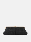 Bianca Straw Clutch Bag   Black