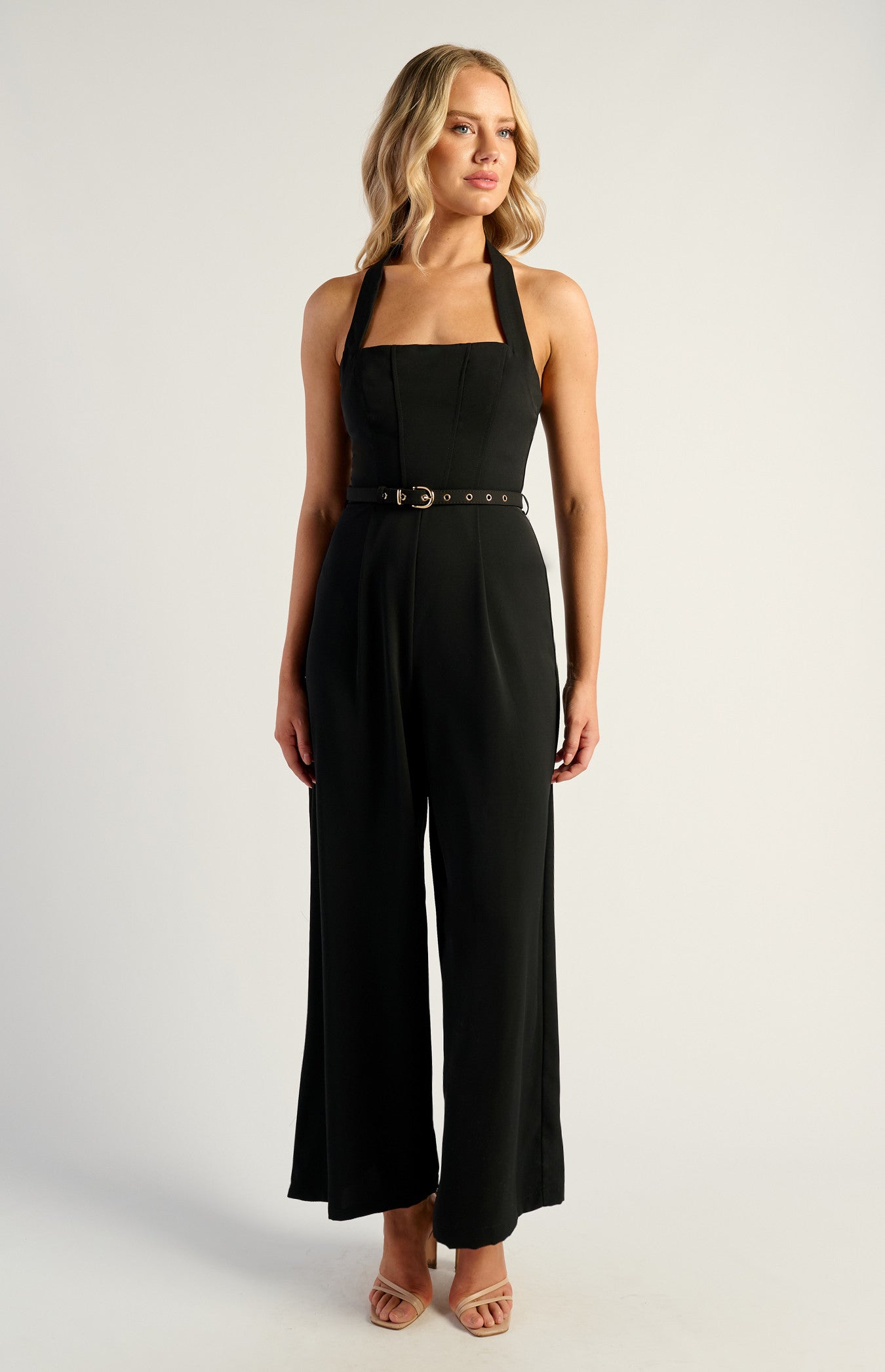 Courtney Halter Jumpsuit - Black