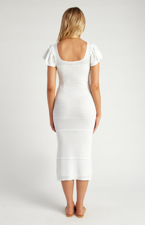 Butterfly Knit Dress - White