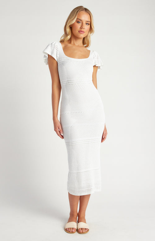 Butterfly Knit Dress - White