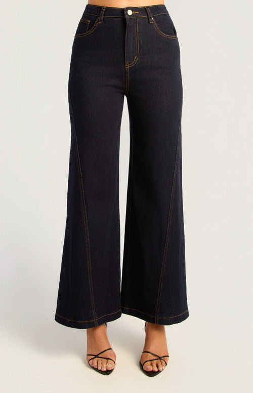 Dani Wide Leg Jeans - Dark Navy - Jeans | Style Struck