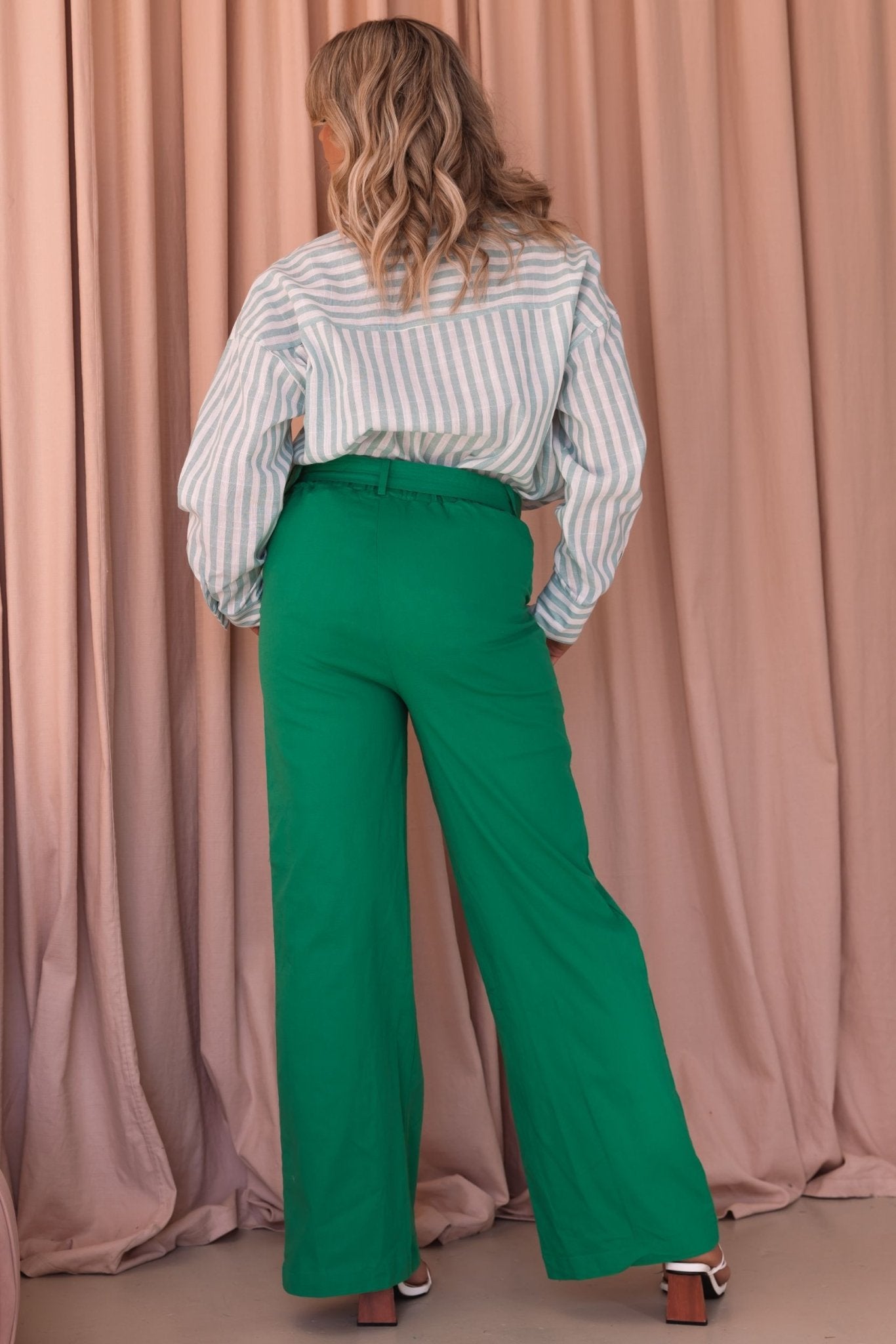 Alexa Shirt - Green/Stripe - Top | Style Struck