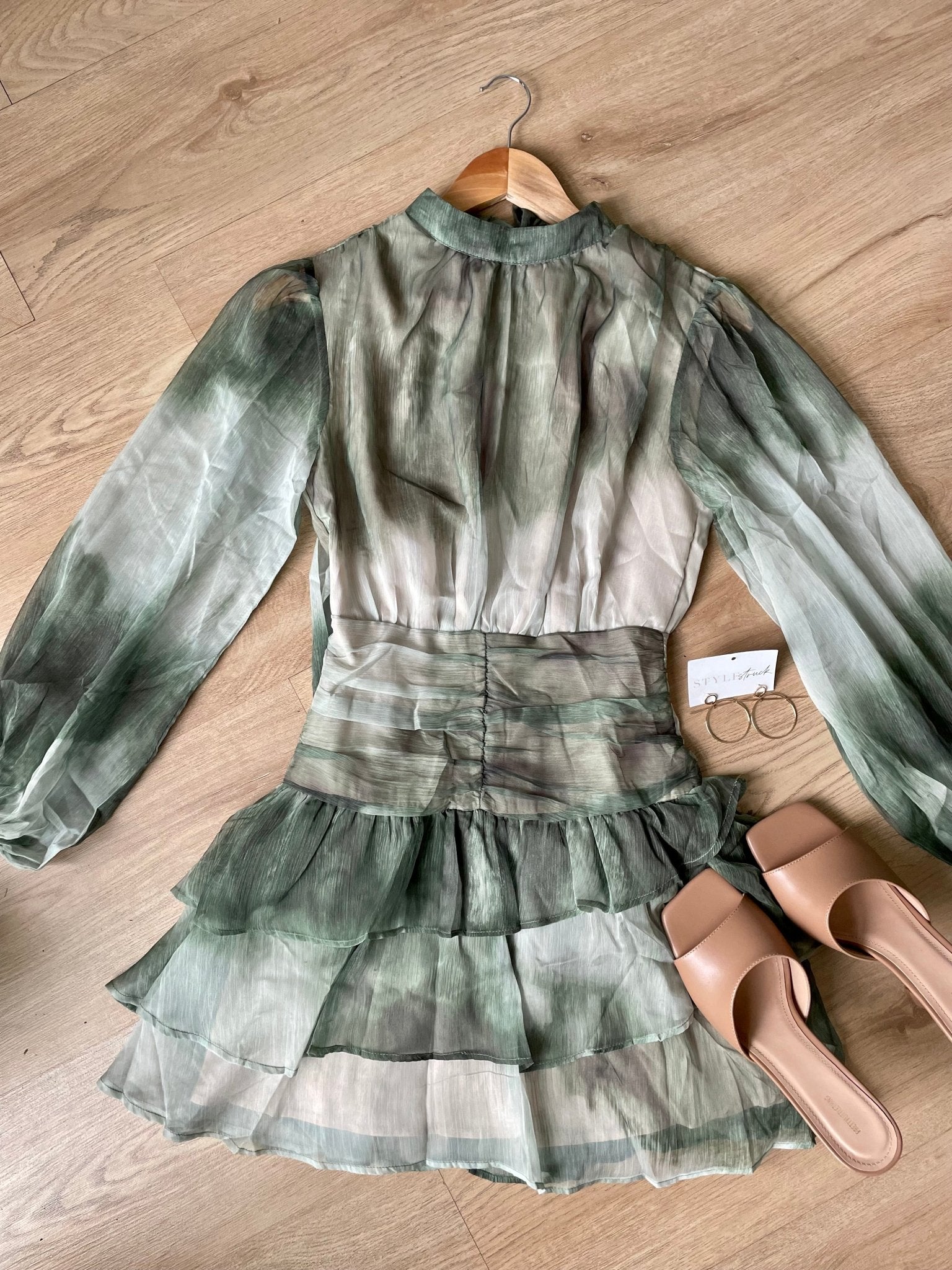 Maurie Mini Dress - Olive - Dresses | Style Struck