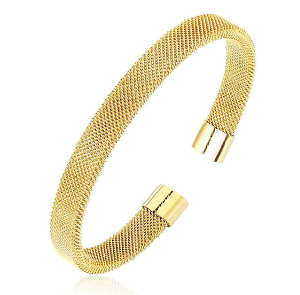 Gold mesh deals cuff bracelet