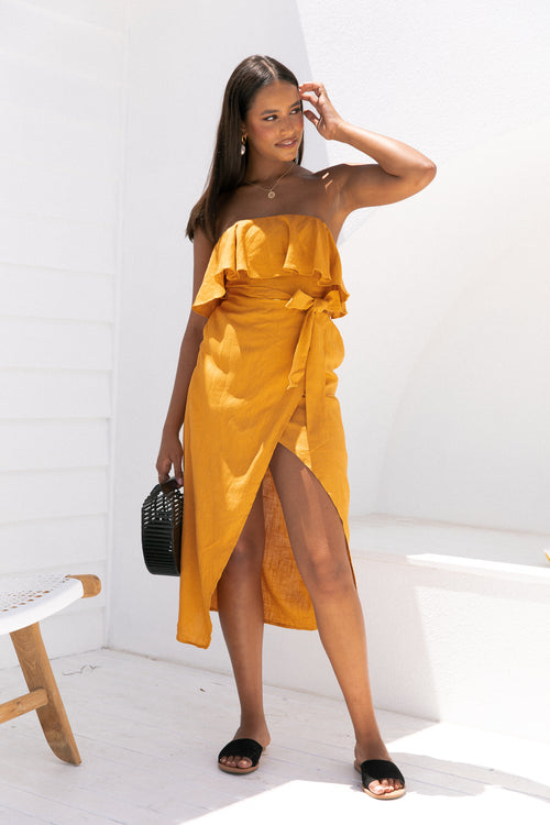 Reza Dress - Mustard - Dresses | Style Struck