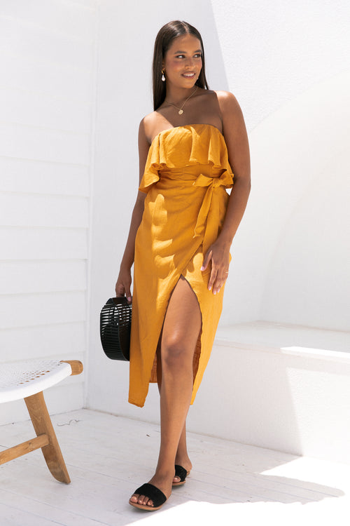 Reza Dress - Mustard - Dresses | Style Struck