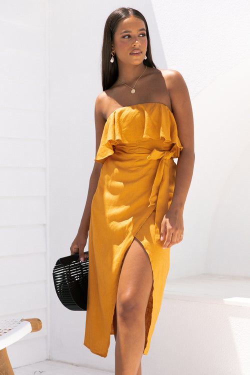 Reza Dress - Mustard - Dresses | Style Struck