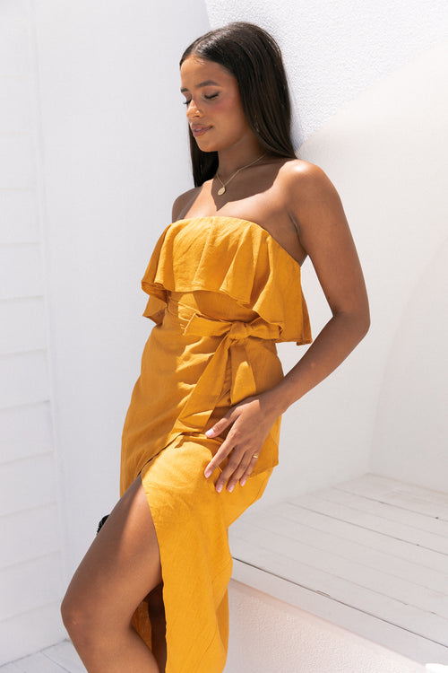 Reza Dress - Mustard - Dresses | Style Struck