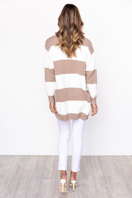 Carmen Cardigan - Mocha/Cream